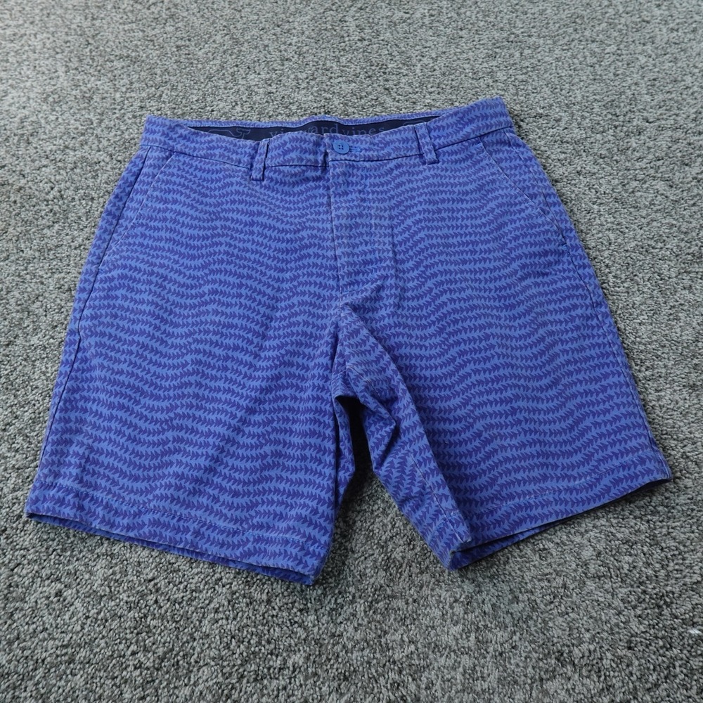 Vineyard Vines Shorts Mens 32 Blue Performance Chino Golf Geometric Stretch Tech